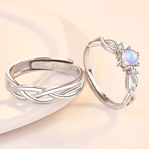 HUASAI خواتم زوجين لBf Gf مطابقة الخنصر خواتم مطابقة للأزواج حلقات الوعد أنا أحبك خواتم حلقات العلاقة للمسافات الطويلة مجوهرات هدايا لعيد الحب الذكرى in Kuwait