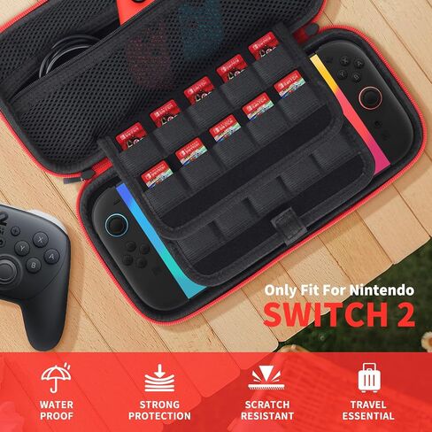 حالة حمل Cenndron لـ Nintendo Switch 2 (2025) مع 20 لعبة من خراطيش ألعاب ، حماية مقاومة للخدش وحماية قوية لحالة التبديل 2 ، واقي شاشة سفر القشرة الصلبة الواقية in Saudi Arabia