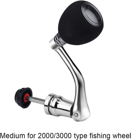 Fishing Reel Handle, Reel Replacement Power Handle Metal Rocker Arm Grip for Spinning Fishing Reel(M-Silver) in Kuwait