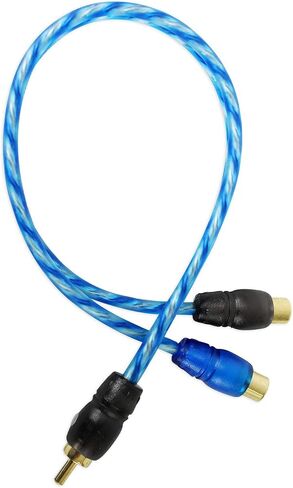 Rockville RCAM2F RCA Y-Adaptor 1 Male to 2 Female, 6 Inch Interconnect Cable, Durable Build, Gold-Plated Connectors, for Home and Car Audio Systems in Saudi Arabia