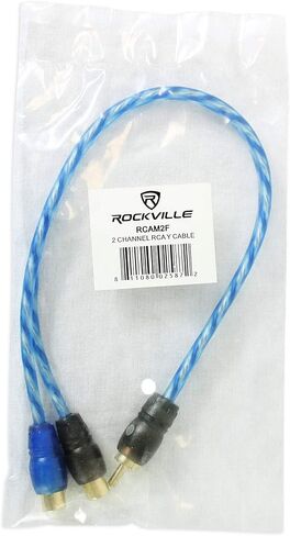 Rockville RCAM2F RCA Y-Adaptor 1 Male to 2 Female, 6 Inch Interconnect Cable, Durable Build, Gold-Plated Connectors, for Home and Car Audio Systems in Saudi Arabia