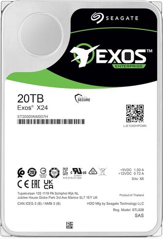 Seagate exos x24 20tb interprise interprise hard driv hdd - 12gb/s SAS 7200RPM 2.5M MTBF (ST20000NM002H) in Saudi Arabia