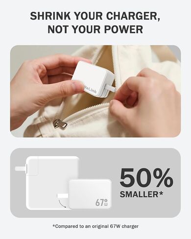WeLink 67W USB C Charger, GaN PPS 3-Port Fast Compact Foldable USB C Charger Block for MacBook, iPad Pro, Galaxy S24, iPhone 16/15 and More in Saudi Arabia