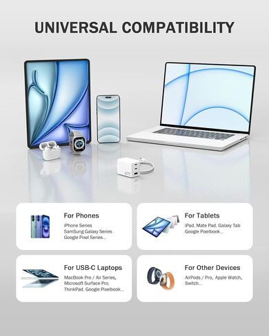 WeLink 67W USB C Charger, GaN PPS 3-Port Fast Compact Foldable USB C Charger Block for MacBook, iPad Pro, Galaxy S24, iPhone 16/15 and More in Saudi Arabia