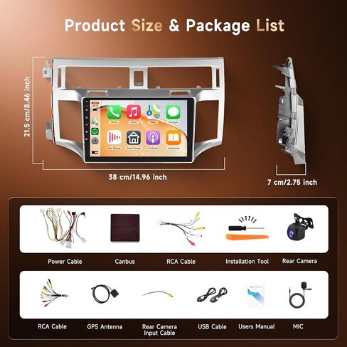 4G+64G Android Stereo لـ Toyota Avalon 2005-2010 Upgrade 9 Inch IPS Touch Screen Head Unit ، Driauto Car Stereo مع Carplay Android Auto ، GPS WiFi DSP Bluetooth FM RDS Camera in Kuwait