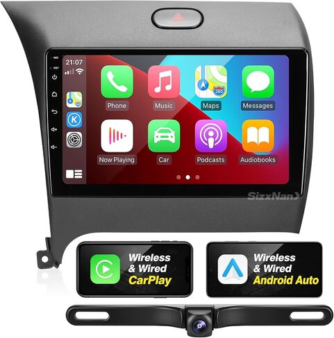 for KIA Forte Android Radio Compatible with Wireless Carplay Android Auto,Car Stereo Bluetooth Navigation GPS WiFi FM/AM WiFi Multimedia Player 8Core Touchscreen Head Unit (Forte 2013-2017) in Saudi Arabia