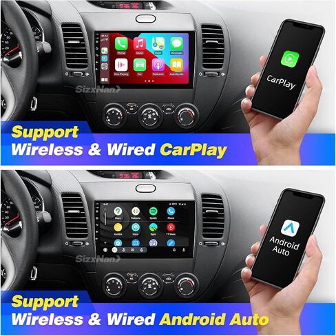 for KIA Forte Android Radio Compatible with Wireless Carplay Android Auto,Car Stereo Bluetooth Navigation GPS WiFi FM/AM WiFi Multimedia Player 8Core Touchscreen Head Unit (Forte 2013-2017) in Saudi Arabia