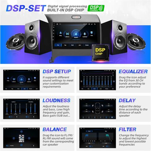for KIA Forte Android Radio Compatible with Wireless Carplay Android Auto,Car Stereo Bluetooth Navigation GPS WiFi FM/AM WiFi Multimedia Player 8Core Touchscreen Head Unit (Forte 2013-2017) in Saudi Arabia