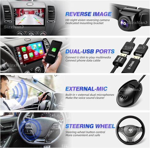 for KIA Forte Android Radio Compatible with Wireless Carplay Android Auto,Car Stereo Bluetooth Navigation GPS WiFi FM/AM WiFi Multimedia Player 8Core Touchscreen Head Unit (Forte 2013-2017) in Saudi Arabia