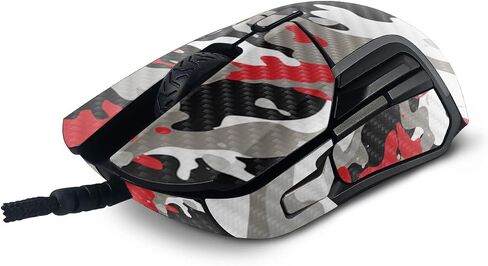 Mayyskins Carbon Carbon Confiber Tivers مع منافسة الفولاذ 5 ألعاب الماوس - Red Camo | واقي ، دائم من ألياف الكربون المحكم | من السهل تطبيق وتغيير الأنماط | صنع في الولايات المتحدة in Kuwait