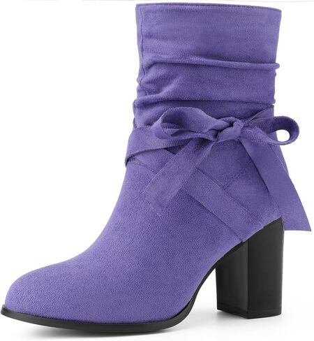Allegra K Women's Slouchy Chunky Heel Ankle Boots in Kuwait