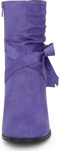 Allegra K Women's Slouchy Chunky Heel Ankle Boots in Kuwait