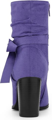 Allegra K Women's Slouchy Chunky Heel Ankle Boots in Kuwait