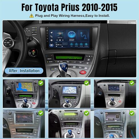 Car Stereo Radio for Toyota Prius 2010 2011 2012 2013 2014 2015, with Wireless Carplay, Android Auto, FM, Plug and Play Wiring Harness, GPS Navigation, SWC,MIC (Style 2 with J.B.L&Large Screen) in Saudi Arabia