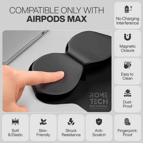 بالنسبة إلى غطاء علبة Apple Airpods Max ، يغطي عقال الملحقات مع وضع النوم المصنوع من Leather Leather وأغطية كوب الأذن TPU - الأزرق الداكن in Saudi Arabia