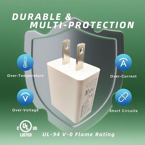 كتلة شاحن الجدار USB المدرجة في UL (5W ، أبيض ، 3pcs) ، محول الطاقة 5V 1A للمنفذ ، سد للهواتف المحمولة ، الأجهزة اللوحية ، سماعات الأذن ، البنوك الكهربائية ، والأقاماض الذكية ، والألعاب ، والمزيد من الأدوات الإلكترونية in Kuwait