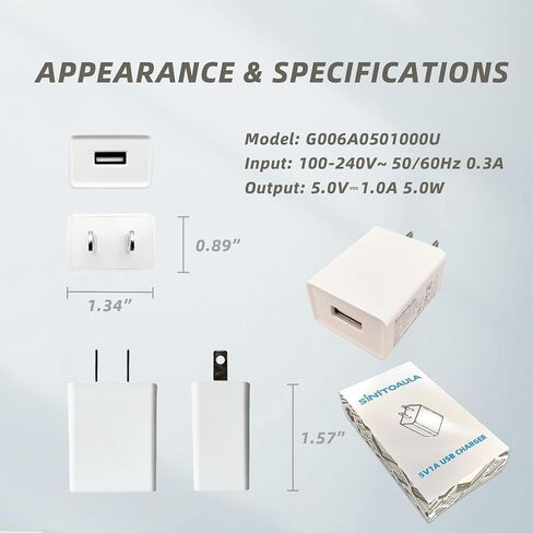 كتلة شاحن الجدار USB المدرجة في UL (5W ، أبيض ، 3pcs) ، محول الطاقة 5V 1A للمنفذ ، سد للهواتف المحمولة ، الأجهزة اللوحية ، سماعات الأذن ، البنوك الكهربائية ، والأقاماض الذكية ، والألعاب ، والمزيد من الأدوات الإلكترونية in Kuwait