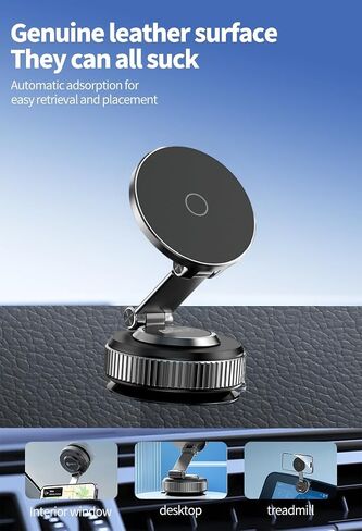 2026 Upgraded 360°Reinforced Nano Magnetic Phone Holder for Car, Adhesive car Phone Holder with 98+LBS Strongest Suction & 3000gf, for Your Car/Gym/iPhone & Android (Black) in Kuwait