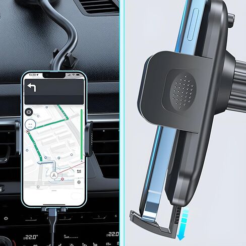 Car Phone Holder, Long Arm 360° Rotation Vehicle Cell Phone Mount with Suction Cup, Anti-Shake Automotive Dashboard Windshield Smartphone Holder, Universal for SUV RV Truck (Black) in Kuwait