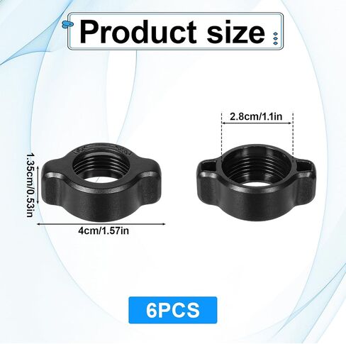 6 PCS Tightening Nut for Replacement Car Mount Screw-On, Car Phone Mount Replacement Parts Tightening Nut for 17mm Ball-Joint Fixed Adapter Head Bracket Holder Ring for DVR Camcorder Wireless Charger in Saudi Arabia