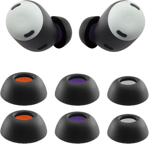Replacement Foam Ear Tips for Google Pixel Buds Pro Earbuds, Not for Pixel Buds/Pixel Buds A-Series, Ultimate Comfort, 3 Pairs (S/M/L) (Black) in Saudi Arabia