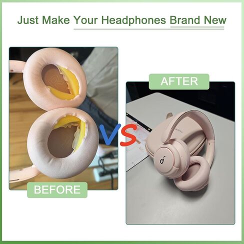 hopopower Replacement Earpads for Anker Soundcore Life Q30 Q30BT Q35 Headphones, Ear Pads Cushions with Softer Protein Leather, Noise Isolation Foam (Black) in Saudi Arabia