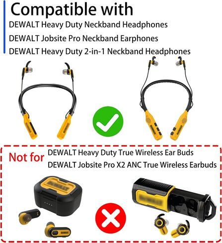 نصائح الأذن البديلة للسيليكون لسماعات الندى ، متوافقة مع سماعات نماذج DeWalt الثقيلة/الموظفة Pro/Huffice 2-in-1 Bluetooth Neckband ، 9 أزواج (S/M/L) in Saudi Arabia