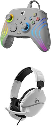 Turtle Beach Wired Xbox Bundle (White): Afterglow Wave RGB Controller Licensed for Xbox Series X|S, Xbox One, PC, Mappable Buttons, Hall-Effect Hair Triggers, Companion App + Recon 70 Gaming Headset in Saudi Arabia