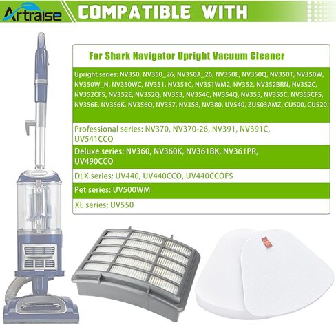 3 Pack Filters for Shark Navigator Lift-Away NV350, NV351, NV352, NV355, NV360, NV370, UV440, UV490, UV540 vacuum- XFF350 XHF350 in Kuwait
