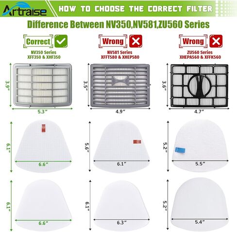 3 Pack Filters for Shark Navigator Lift-Away NV350, NV351, NV352, NV355, NV360, NV370, UV440, UV490, UV540 vacuum- XFF350 XHF350 in Kuwait