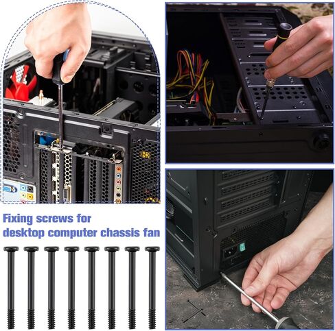 70PCS Computer Cooling Fan Mount Screws Kit, Desktop Computer Power Supply Fans Long Screw, Black Radiator Fans Screw, Computers Case Fan Part for Water Cooling Exhaust Fixing in Saudi Arabia