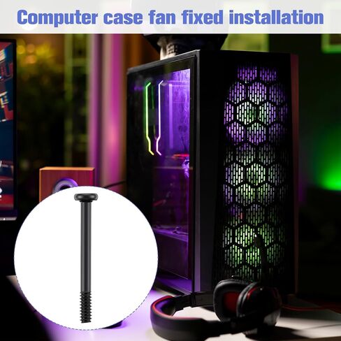 70PCS Computer Cooling Fan Mount Screws Kit, Desktop Computer Power Supply Fans Long Screw, Black Radiator Fans Screw, Computers Case Fan Part for Water Cooling Exhaust Fixing in Saudi Arabia