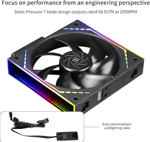 Thermalright TL-M12Q X3 Case Fan-120mm Quiet,PWM Function,Infinity Mirror ARGB Lighting Effects,Wireless Splicing Building Block CPU Fan,New Power Chip Module Simplifies Wiring Management,3-Packs in Saudi Arabia