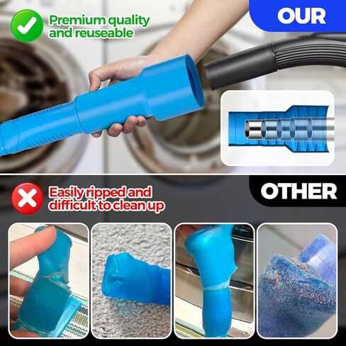 Holikme Dryer Vent Cleaner Kit Vacuum Hose Attachment Brush, Lint Remover, Dryer Vent Vacuum Hose, Black in Kuwait