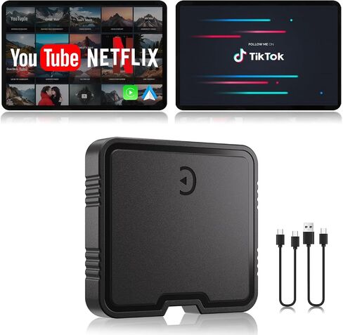 محول CarPlay اللاسلكي ، 2025 ترقية AI Box Play Play دعم Netflix ، YouTube ، TF Card Plug & Play Dongle Android Auto Wireless Adapter للسيارات CarPlay Wired Factory من 2015 و IOS10+ in Saudi Arabia