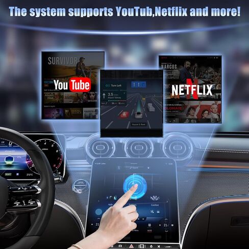 محول CarPlay اللاسلكي ، 2025 ترقية AI Box Play Play دعم Netflix ، YouTube ، TF Card Plug & Play Dongle Android Auto Wireless Adapter للسيارات CarPlay Wired Factory من 2015 و IOS10+ in Saudi Arabia