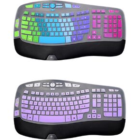 1 Pcs Rainbow Keyboard Cover and Gradient Purple Keyboard Cover for Logitech K350 MK550 MK570 Wireless Wave Keyboard in Kuwait