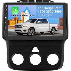 ستيريو Radio Android Car Radio لـ Dodge RAM 2013-2019 1500 2500 3500 تم تصميمه في CarPlay/Android Auto 9 بوصة. in Kuwait
