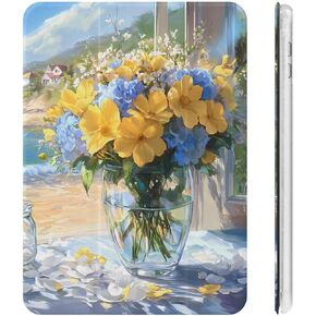 باقة Seaside Cynget Flowers Case مع حامل القلم Trifold Slim Lightweight Trifold متوافق مع iPad Mini 4/5/6 Mini6 （8.3in） in Kuwait