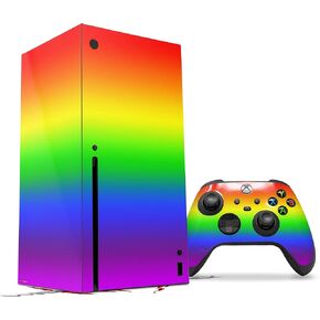 WraptorSkinz Skin Decal Vinyl Wrap compatible with the XBOX Series X Console and Controller - Smooth Fades Rainbow (GAMING CONSOLE NOT INCLUDED) in Kuwait
