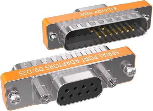 DB9 Female to DB25 Male Low Profile at Modem Mini Adapter, Orange (F/M) in Saudi Arabia