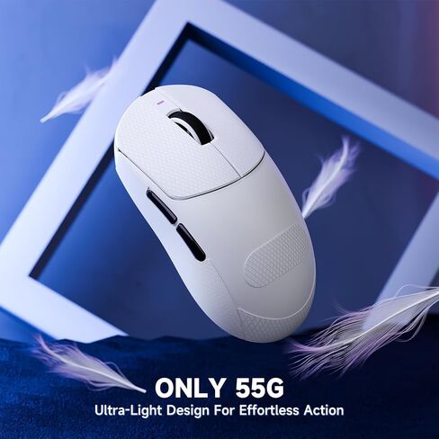 ATTACK SHARK X8 PRO Wireless Gaming Mouse,PAW 3395PRO Sensor,40K DPI,Tri-Mode,8K Polling,55g Ultra-Light,Broadcom 52840 MCU Chip,Programmable Mice with Coiled Cable for PC/MAC/Win-Black&Tape in Saudi Arabia
