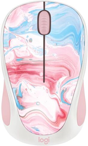 Logitech 910007055 Design Collection Limited Edition Wireless 3 -Button Ambidextros Mouse مع تصميمات ملونة - Cotton Candy (متجدد) in Kuwait