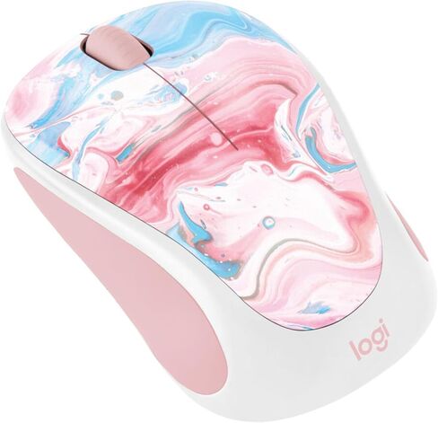 Logitech 910007055 Design Collection Limited Edition Wireless 3 -Button Ambidextros Mouse مع تصميمات ملونة - Cotton Candy (متجدد) in Kuwait