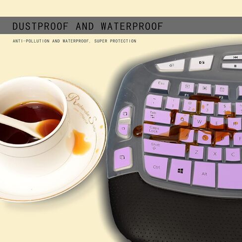 1 Pcs Rainbow Keyboard Cover and Gradient Purple Keyboard Cover for Logitech K350 MK550 MK570 Wireless Wave Keyboard in Kuwait