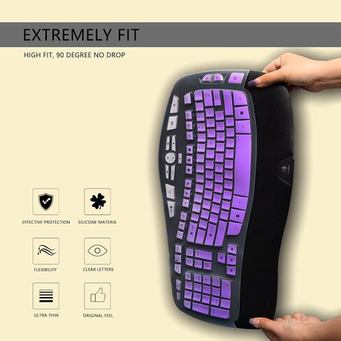 1 Pcs Rainbow Keyboard Cover and Gradient Purple Keyboard Cover for Logitech K350 MK550 MK570 Wireless Wave Keyboard in Kuwait