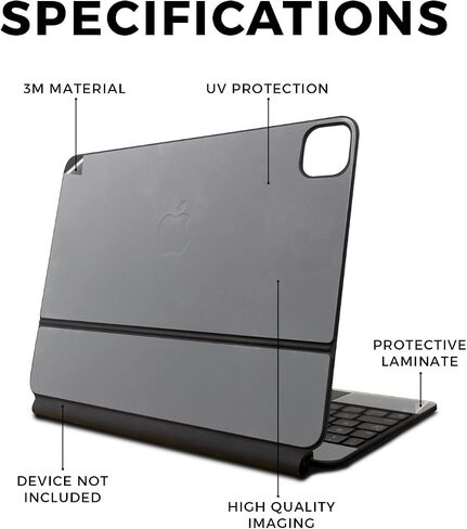 تتوافق البشرة مع لوحة مفاتيح Apple Magic لـ iPad Air 11 بوصة (M2) 2024 - Solid Gray - Premium 3M Vinyl Protction Wrap Cover - من السهل تطبيق | مصنوع في الولايات المتحدة الأمريكية من قبل Mayyskins in Saudi Arabia