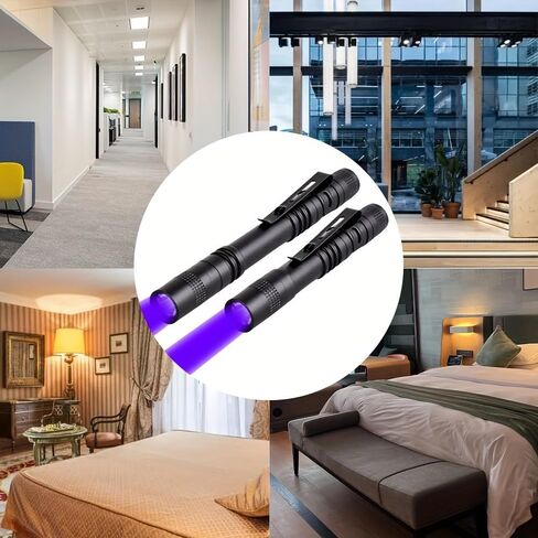 1pcs UV Blacklight Flashlight Mini Blacklight مصباح يدوي ضوء للكشف عن تسرب الماء ، بول الحيوانات الأليفة ، تفتيش الفنادق ، البقع الجافة والأصباغ in Saudi Arabia