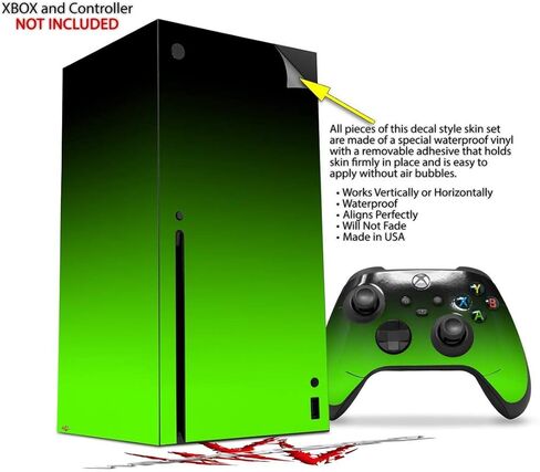 WraptorSkinz Skin Decal Vinyl Wrap compatible with the XBOX Series X Console and Controller - Smooth Fades Green Black (GAMING CONSOLE NOT INCLUDED) in Saudi Arabia