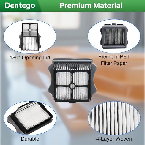 Dentego Replacement Parts iFloor 3 and iFloor One S3 Cordless Wet Dry Vacuum Cleaner,2 Pack Brush Rollers + 4 Pack Vacuum Filters in Kuwait